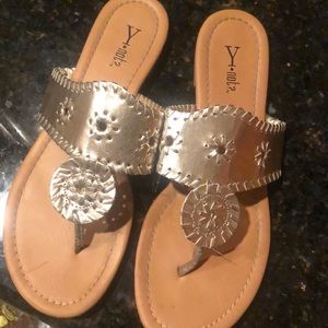 Gold fake jack rogers sandals